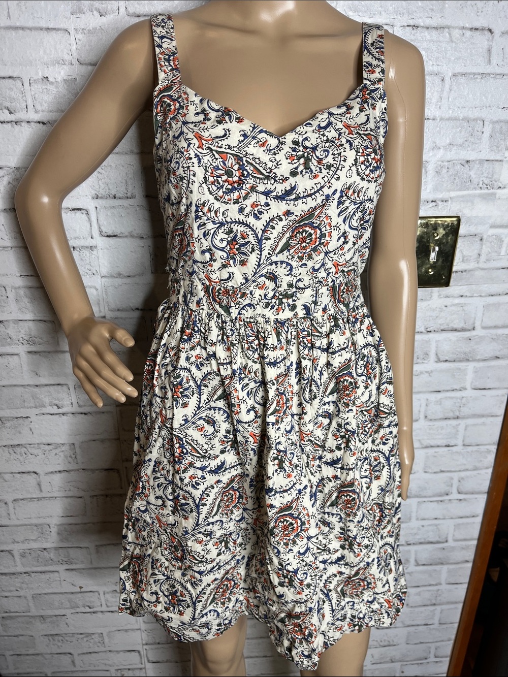 Sezane print sleeveless dress cutout back